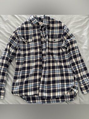 Jachs Navy, Cream & Light Blue Plaid Shirt